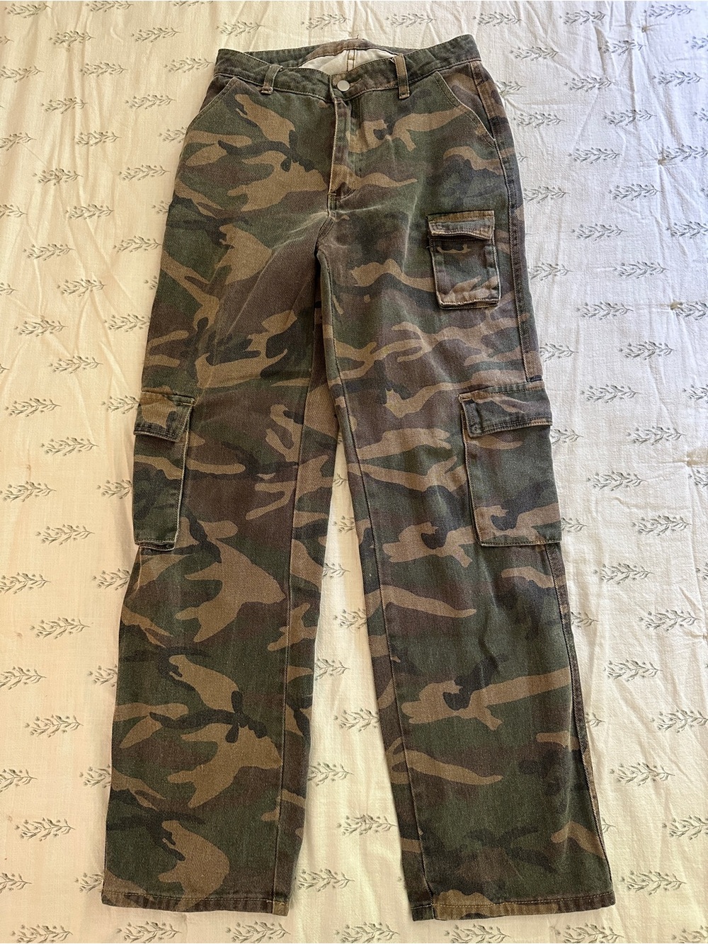Straight-Leg Camo Cargo Jeans